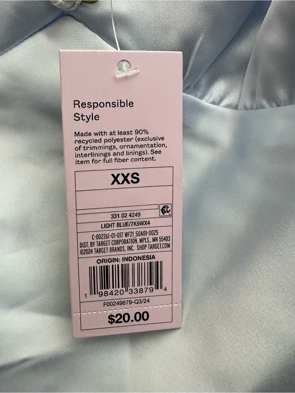 NWT Wild Fable Light Blue Crop Shirt Size XXS - Picture 5 of 5